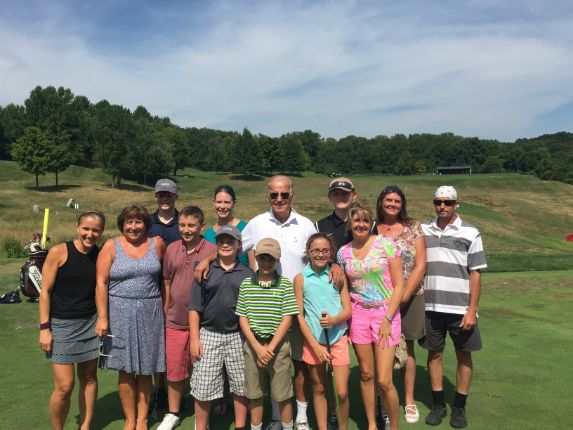 On the last day of our golf camp our new golfers got to spend time with Vice President Biden. He graciously invited them to tour Air Force 2.  What a fabulous way to end the camp. 